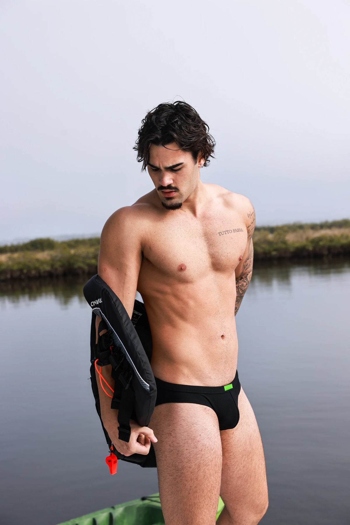 Slip de Baño Acanalado Nightfall