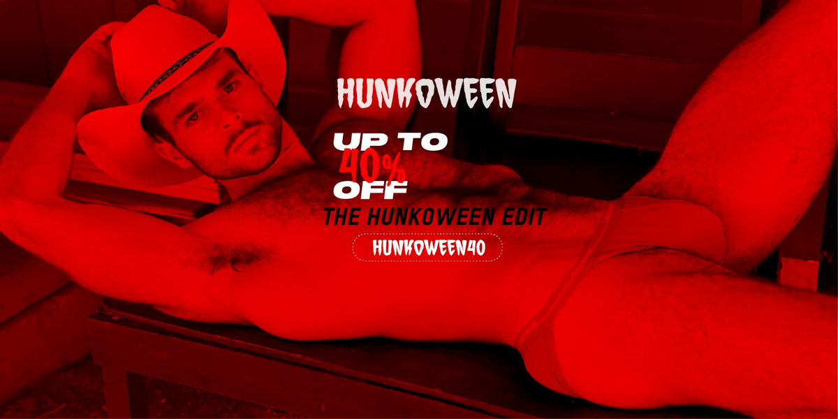 HUNKOWEEN — up to 40% off. Code HUNKOWEEN40.