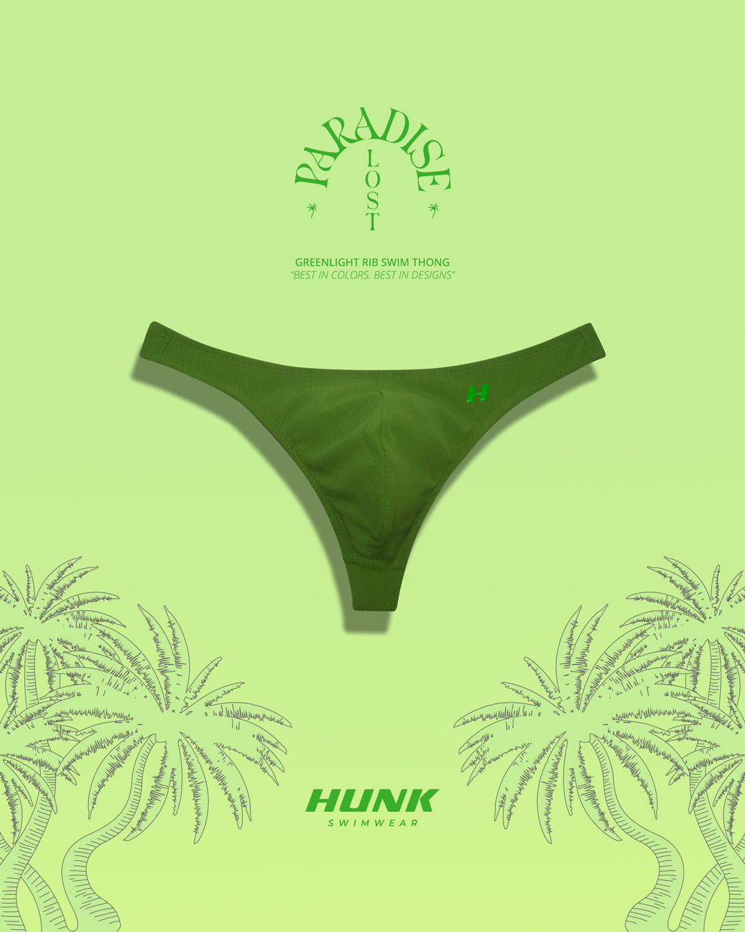 Greenlight Rib Swim Thong - HUNK Menswear