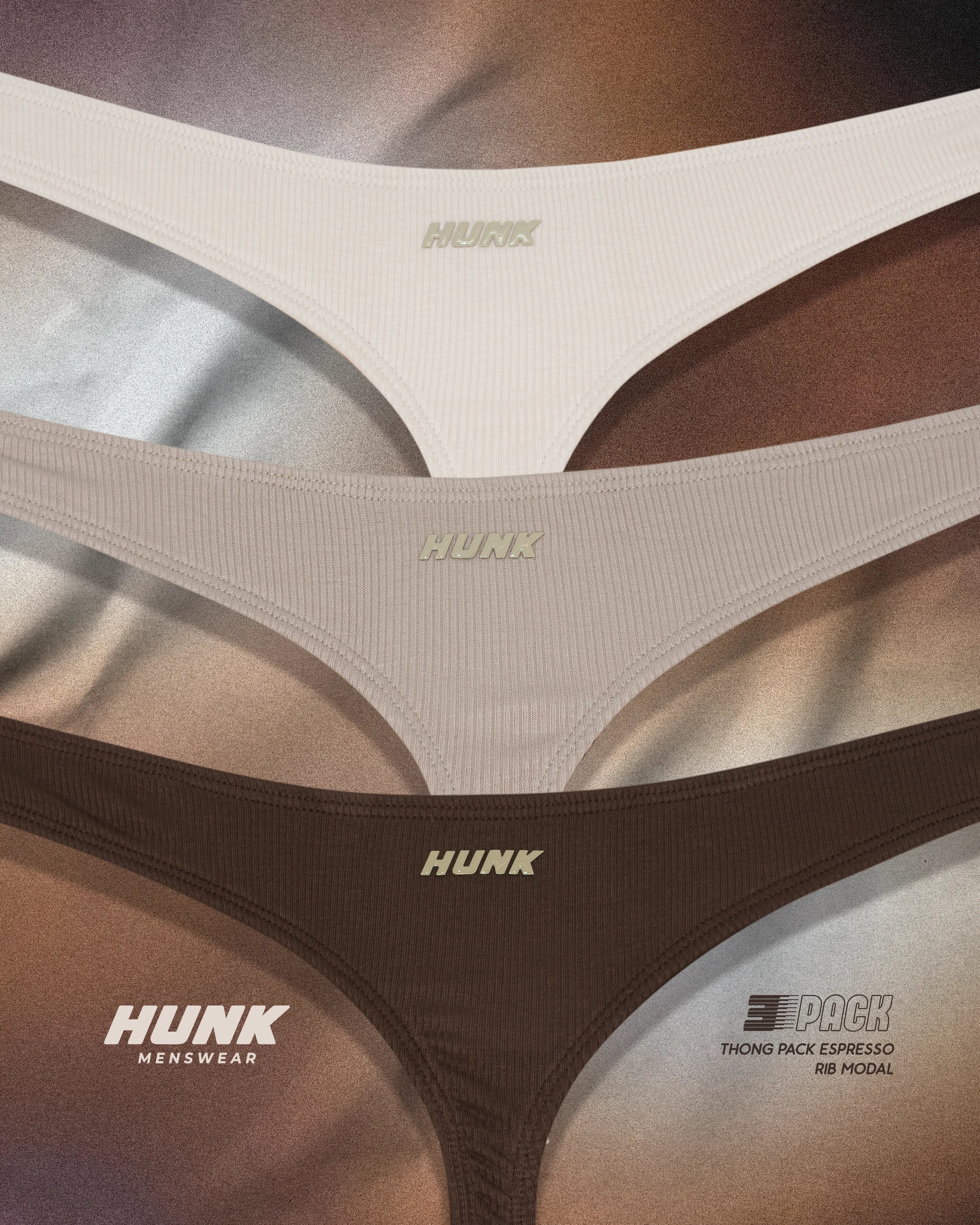 Espresso 3-Pack Thongs